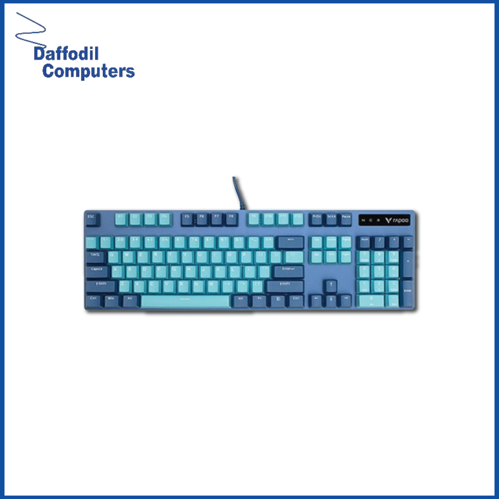 Rapoo V500 PRO USB Mechanical Gaming Keyboard Cyan Blue